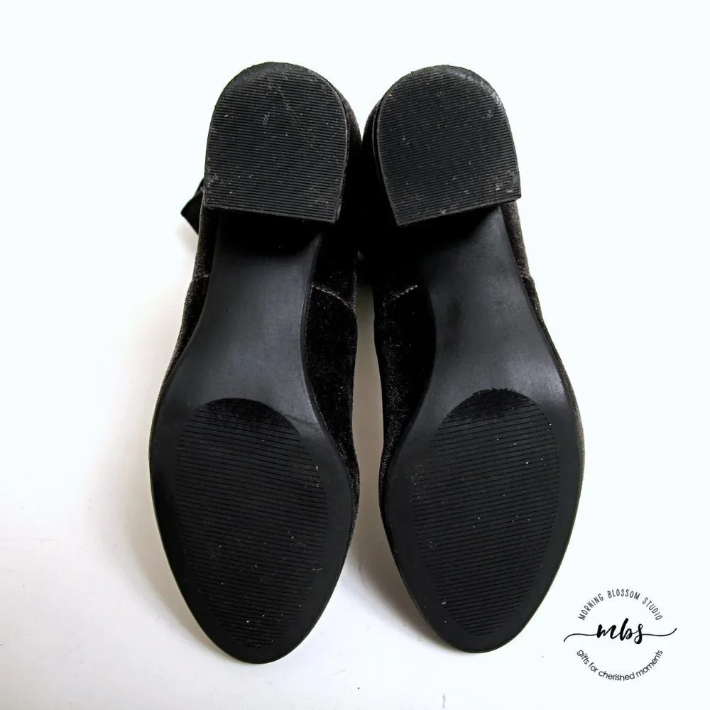 Steve Madden Isaac‎ Velvet Over the Knee Boots Black Women Size 7